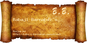 Babaji Barnabás névjegykártya